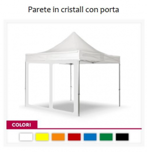 Parete in cristall con porta