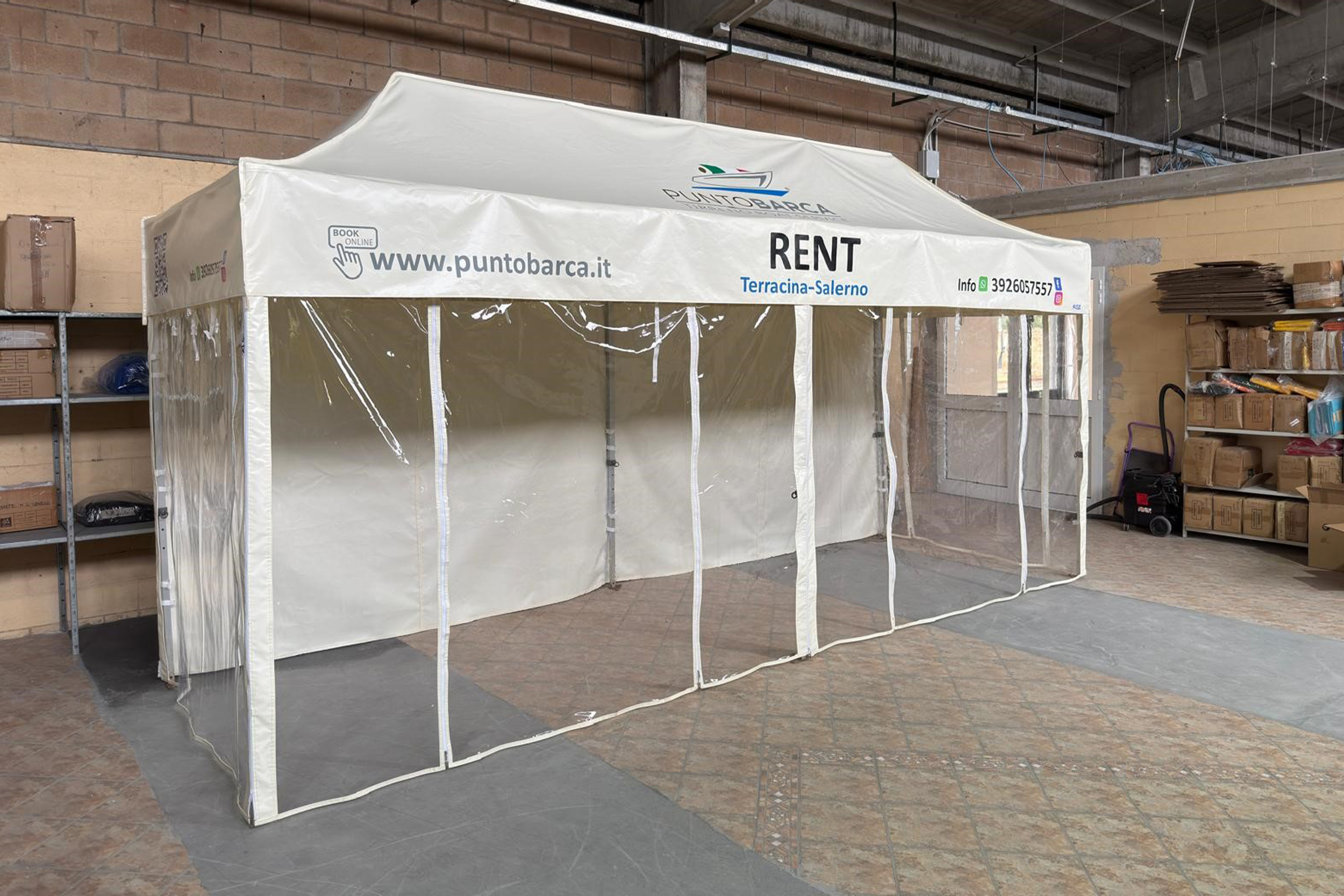 Gazebo con tetto in PVC a 450 gr mq